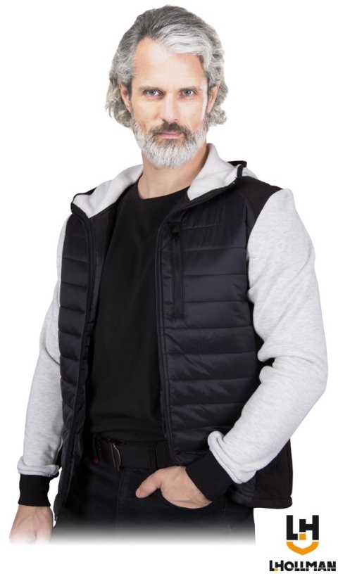 KURTKA OCHRONNA TWISTER MĘSKA PIKOWANA CZARNO-JASNOSZARA