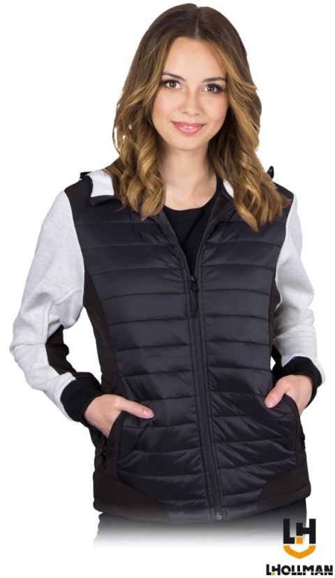 KURTKA OCHRONNA TWIST DAMSKA PIKOWANA, CZARNO-JASNOSZARA