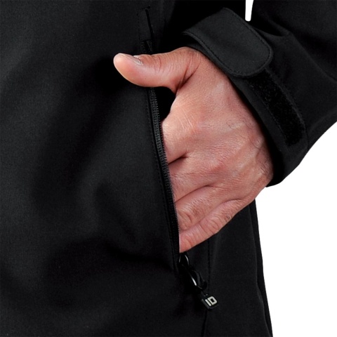 KURTKA OCHRONNA WEINFELD SOFTSHELL, SIATECZKOWE KIESZENIE CZARNA