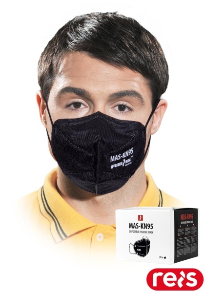 MASECZKA HIGIENICZNA JEDNOKROTNEGO UŻYTKU KN95 20SZT CZARNE