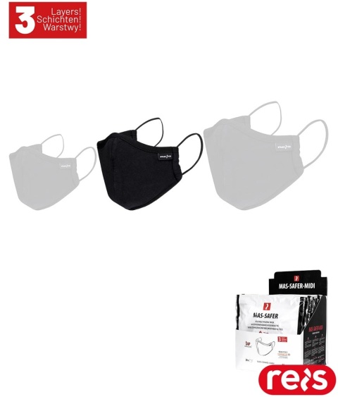 MASECZKA HIGIENICZNA WIELOKROTNEGO UŻYTKU SAFER-MIDI 20SZT CZARNE