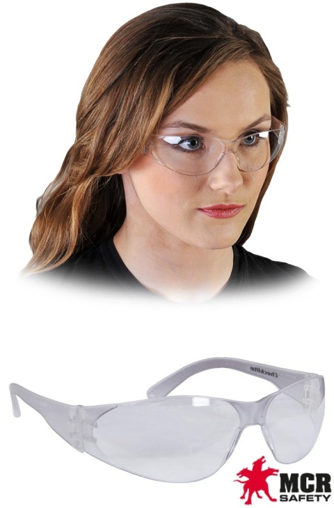 OKULARY OCHRONNE CHECKLITE JASNY, BEZ POWŁOK, TRANSPARENTNY
