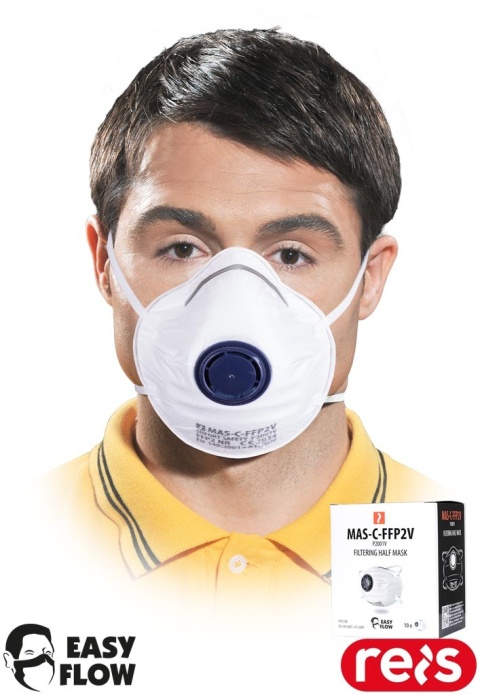 PÓŁMASKA FILTRUJĄCA FFP2V Z ZAWORKIEM 10SZT