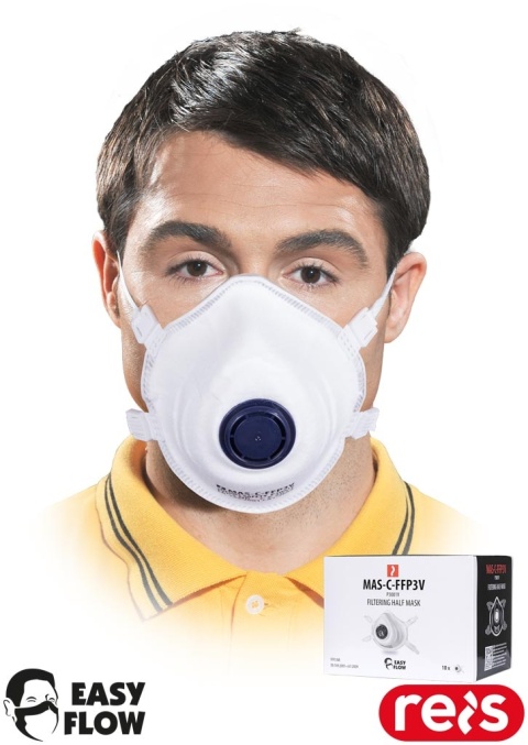 PÓŁMASKA FILTRUJĄCA FFP3V Z ZAWORKIEM 10SZT