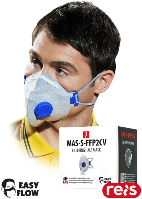 PÓŁMASKA OCHRONNA FFP2CV Z ZAWORKIEM 10SZT BIAŁE