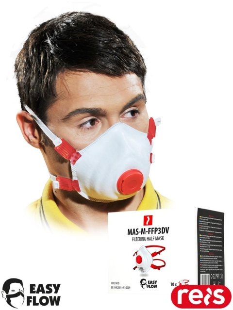 PÓŁMASKA OCHRONNA FFP3DV Z ZAWORKIEM 10SZT BIAŁE