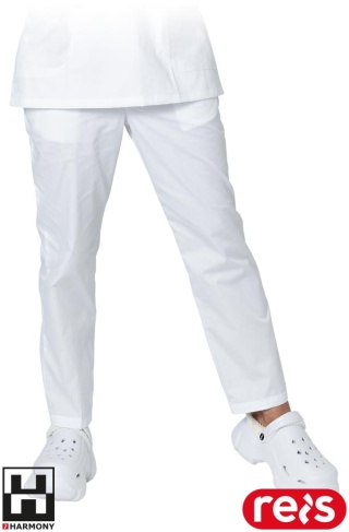SPODNIE OCHRONNE DO PASA LIRA DAMSKIE LABORATORIA, BRANŻA MEDYCZNA, KOSMETYCZNA BIAŁE