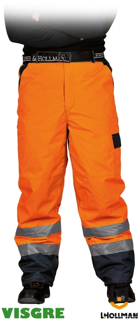 SPODNIE OCHRONNE DO PASA OCIEPLANE VIBETRO WODOODPORNE, ODDYCHAJĄCE POMARAŃCZOWO-GRANATOWE