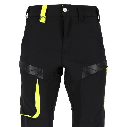 SPODNIE OCHRONNE DO PASA RAUT, 4 KIERUNKOWY STRECZ, RIP-STOP OCHRONA PRZED ROZDARCIEM CZARNO-ZÓŁTE