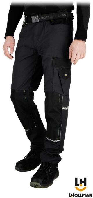 SPODNIE OCHRONNE DO PASA TAURUS, ODBLASKI, KIESZENIE NA NAKOLANNIKI CZARNO-SZARE