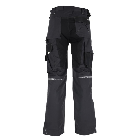 SPODNIE OCHRONNE DO PASA TAURUS, ODBLASKI, KIESZENIE NA NAKOLANNIKI CZARNO-SZARE