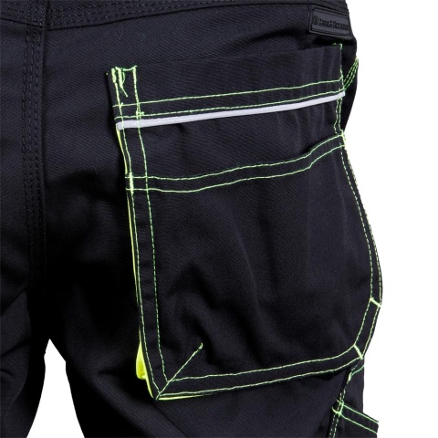 SPODNIE OCHRONNE DO PASA THORVIS, REGULACJA, KIESZENIE NA NAKOLANNIKI CZARNO-CZERWONE