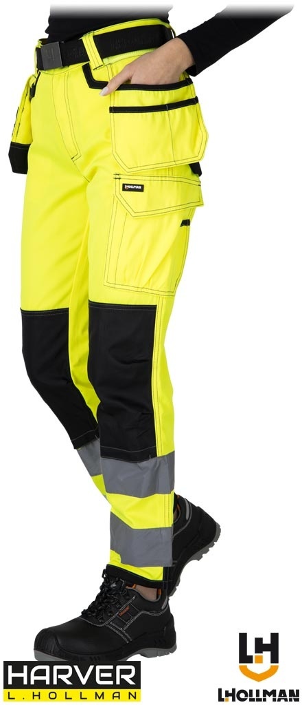 SPODNIE OCHRONNE DO PASA DAMSKIE OSTRZEGAWCZE WESPE, NAKOLANNIKI ŻÓŁTO-CZARNE