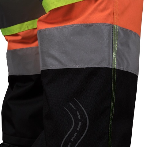 SPODNIE OCHRONNE OCIEPLANE DO PASA STRADA OSTRZEGAWCZE ZÓŁTO-POMARAŃCZOWE