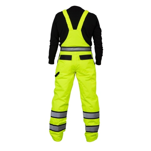 SPODNIE OCHRONNE OGRODNICZKI ZIMOWE OSTRZEGAWCZE OCIEPLANE MILLING ŻÓŁTO-CZARNE