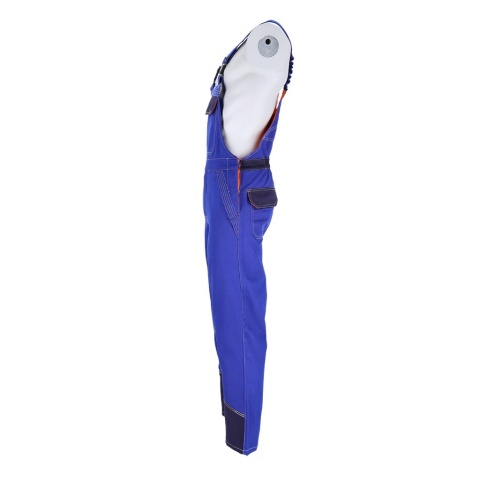 SPODNIE OCHRONNE OGRODNICZKI SPECWELD TRUDNOPALNE NIEBIESKO-GRANATOWO-POMARAŃCZOWE