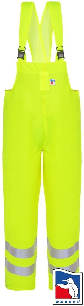 SPODNIE OCHRONNE OGRODNICZKI SWO3040 WODOOCHRONNE OSTRZEGAWCZE ŻÓŁTE