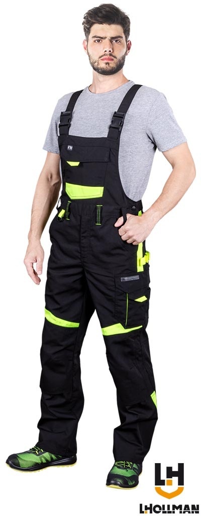 SPODNIE OCHRONNE OGRODNICZKI TANZO, KIESZENIE NA NAKOLANNIKI, NA TELEFON , CZARNO-ŻÓŁTE