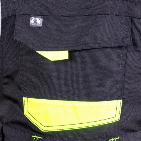 SPODNIE OCHRONNE OGRODNICZKI TANZO, KIESZENIE NA NAKOLANNIKI, NA TELEFON , CZARNO-ŻÓŁTE
