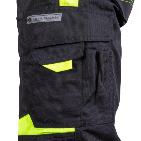 SPODNIE OCHRONNE OGRODNICZKI TANZO, KIESZENIE NA NAKOLANNIKI, NA TELEFON , CZARNO-ŻÓŁTE