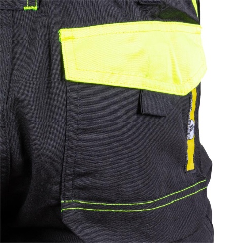 SPODNIE OCHRONNE OGRODNICZKI TANZO, KIESZENIE NA NAKOLANNIKI, NA TELEFON , CZARNO-ŻÓŁTE