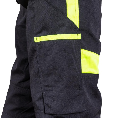 SPODNIE OCHRONNE OGRODNICZKI TANZO, KIESZENIE NA NAKOLANNIKI, NA TELEFON , CZARNO-ŻÓŁTE