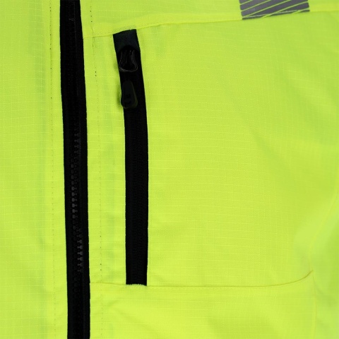 BEZRĘKAWNIK OCHRONNY OCIEPLANY LASER, RIP-STOP ODPORNE NA ROZDARCIA, ZÓŁTO-GRANATOWY