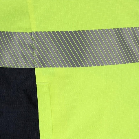 BEZRĘKAWNIK OCHRONNY OCIEPLANY LASER, RIP-STOP ODPORNE NA ROZDARCIA, ZÓŁTO-GRANATOWY