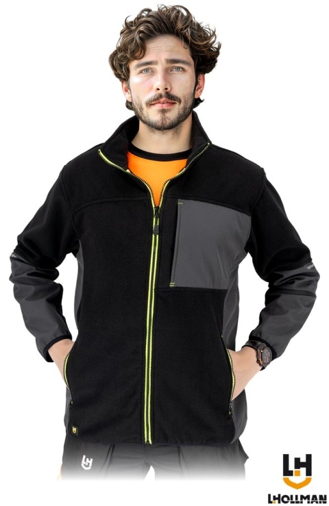 BLUZA OCHRONNA Z POLARU POLSHELL SOFTSHELL CZARNO-ZÓŁTA