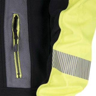 BLUZA OCHRONNA Z POLARU POLVIS SOFTSHELL MEMBRANA, PASY ODBLASKOWE , CZARNO-ŻÓŁTO-SZARA