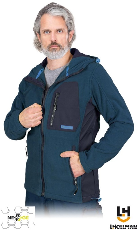 BLUZA Z POLARU OCHRONNA NEW AGE DZIANINA POLAROWA GRANATOWO-NIEBIESKA