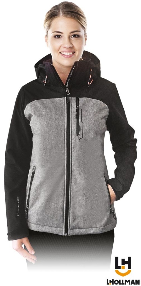 KURTKA OCHRONNA LADYFUN SOFTSHELL POLAR MEMBRANA SZARO-CZARNA