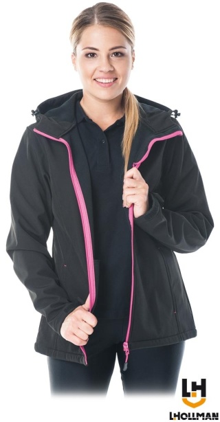 KURTKA OCHRONNA LADYONE SOFTSHELL DAMSKA, MEMBRANA, CZARNA