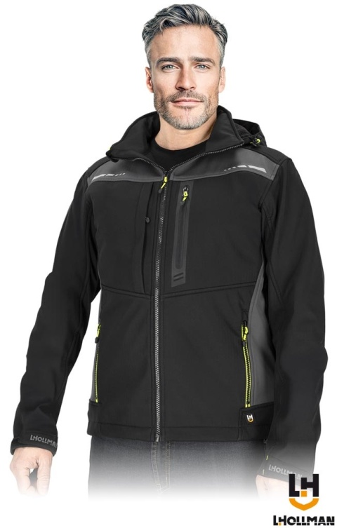 KURTKA OCHRONNA LARVIK SOFTSHELL MEMBRANA, CZARNO-SZARA