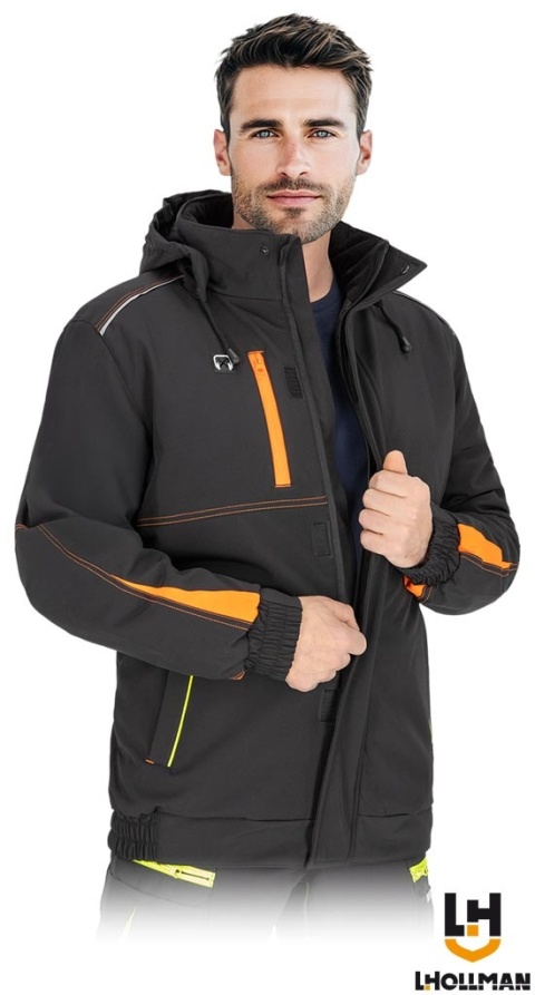 KURTKA OCHRONNA OCIEPLANA IRELAND SOFTSHELL POLAR MEMBRANA CZARNA