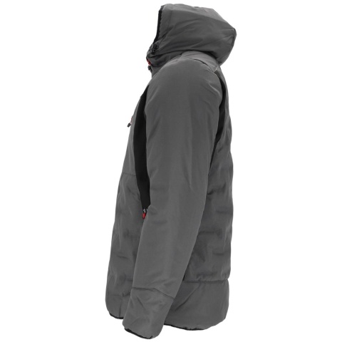 KURTKA OCHRONNA OCIEPLANA NORDLAND SOFTSHELL, PIĘCIOWARSTWOWA TKANINA, MEMBRANA, SZARO-CZARNA