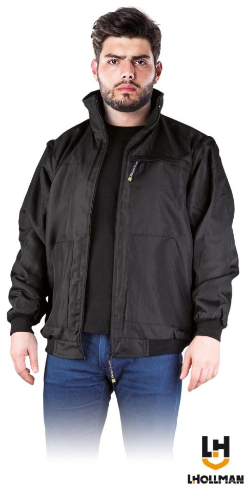 KURTKA OCHRONNA OCIEPLANA OHAIO 2W1, ODPINANE RĘKAWY, CZARNA