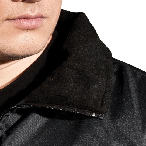 KURTKA OCHRONNA OCIEPLANA OHAIO 2W1, ODPINANE RĘKAWY, CZARNA