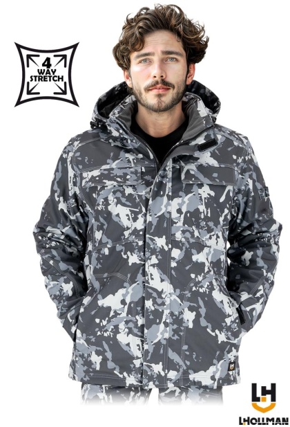 KURTKA OCHRONNA OCIEPLANA ORKAN SOFTSHELL, 4 KIERUNKOWY STRECZ, MORO SZARE