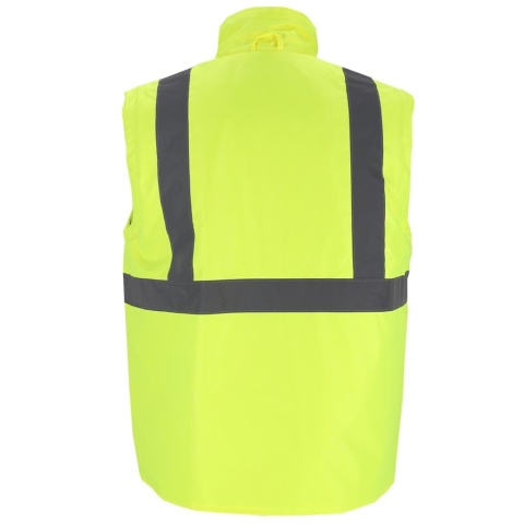 KURTKA PROSPECT 4W1 OCIEPLANA, PIKOWANA PODSZEWKA, ODPINANE RĘKAWY, ŻÓŁTO-CZARNA