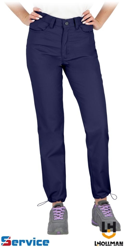 SPODNIE OCHRONNE DO PASA DAMSKIE PANTVISER ROZSZERZANE NOGAWKI NA TROCZKI GRANATOWE