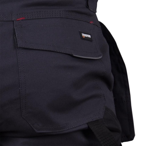 SPODNIE OCHRONNE DO PASA HOLLANDER BAWEŁNA I SPANDEX, KIESZENIE NA NAKOLANNIKI SZARO-CZARNE