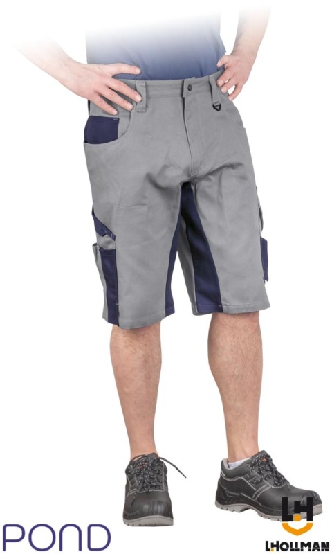 SPODNIE OCHRONNE DO PASA - KRÓTKIE POND BAWEŁNIANE, SZARO-GRANATOWE