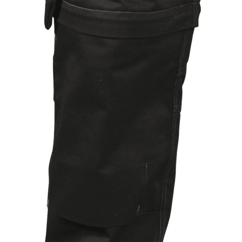 SPODNIE OCHRONNE DO PASA I KRÓTKIE PEAKER 2W1, KIESZENIE MONTERSKIE, ODPINANE NOGAWKI, CZARNO-ŻÓŁTE