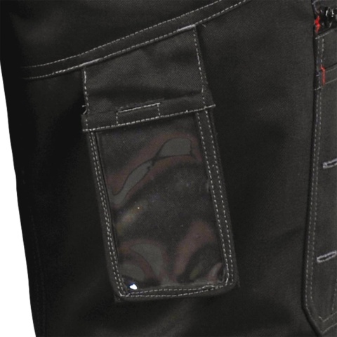 SPODNIE OCHRONNE DO PASA I KRÓTKIE PEAKER 2W1, KIESZENIE MONTERSKIE, ODPINANE NOGAWKI, CZARNE