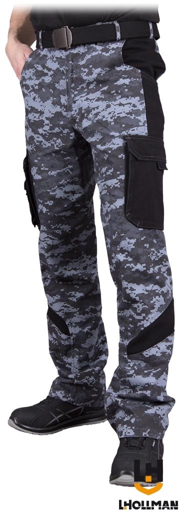 SPODNIE OCHRONNE DO PASA PIXLER BAWEŁNIANE SZARO-CZARNE