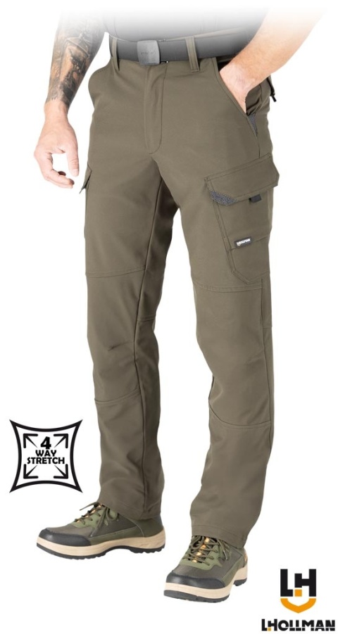 SPODNIE OCHRONNE DO PASA RANCHER SOFTSHELL, 4 KIERUNKOWY STRECZ, ZIELONE