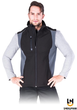 BEZRĘKAWNIK OCHRONNY HASE SOFTSHELL CZARNO-SZARY