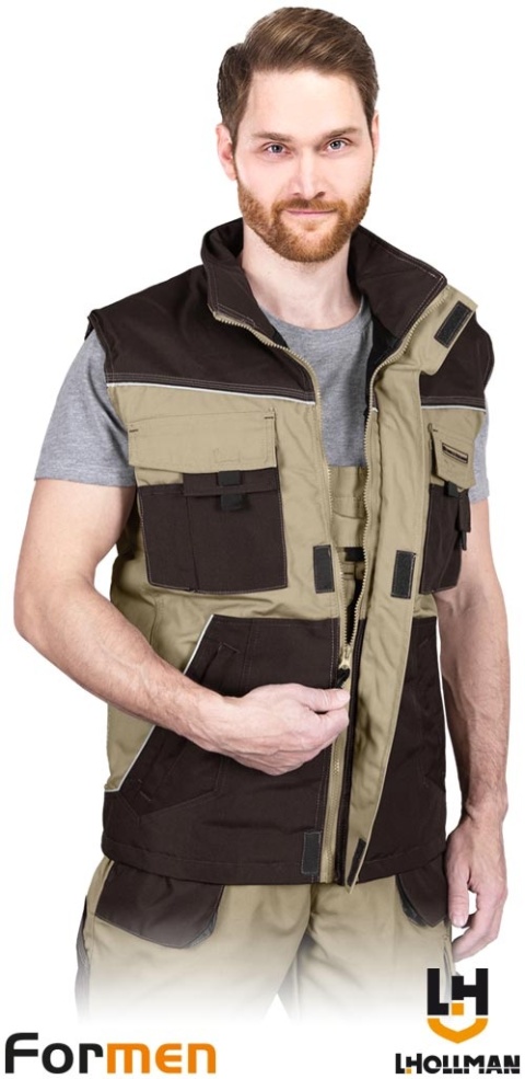 BEZRĘKAWNIK OCHRONNY OCIEPLANY FORMEN FMNW MĘSKI BEŻOWY