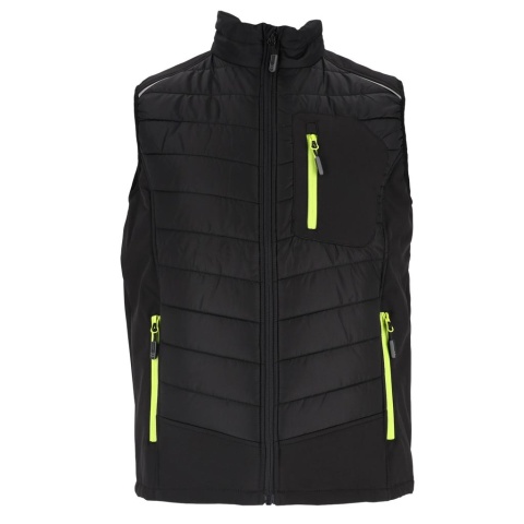 BEZRĘKAWNIK OCHRONNY OCIEPLANY GRANDE SOFTSHELL 4 KIERUNKOWY STRECZ CZARNY